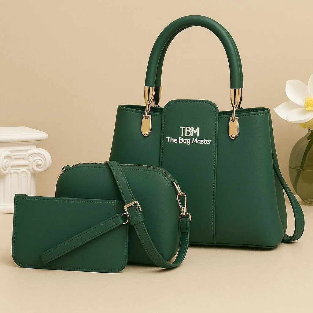 3-Piece Premium Handbag Set. (Brown)