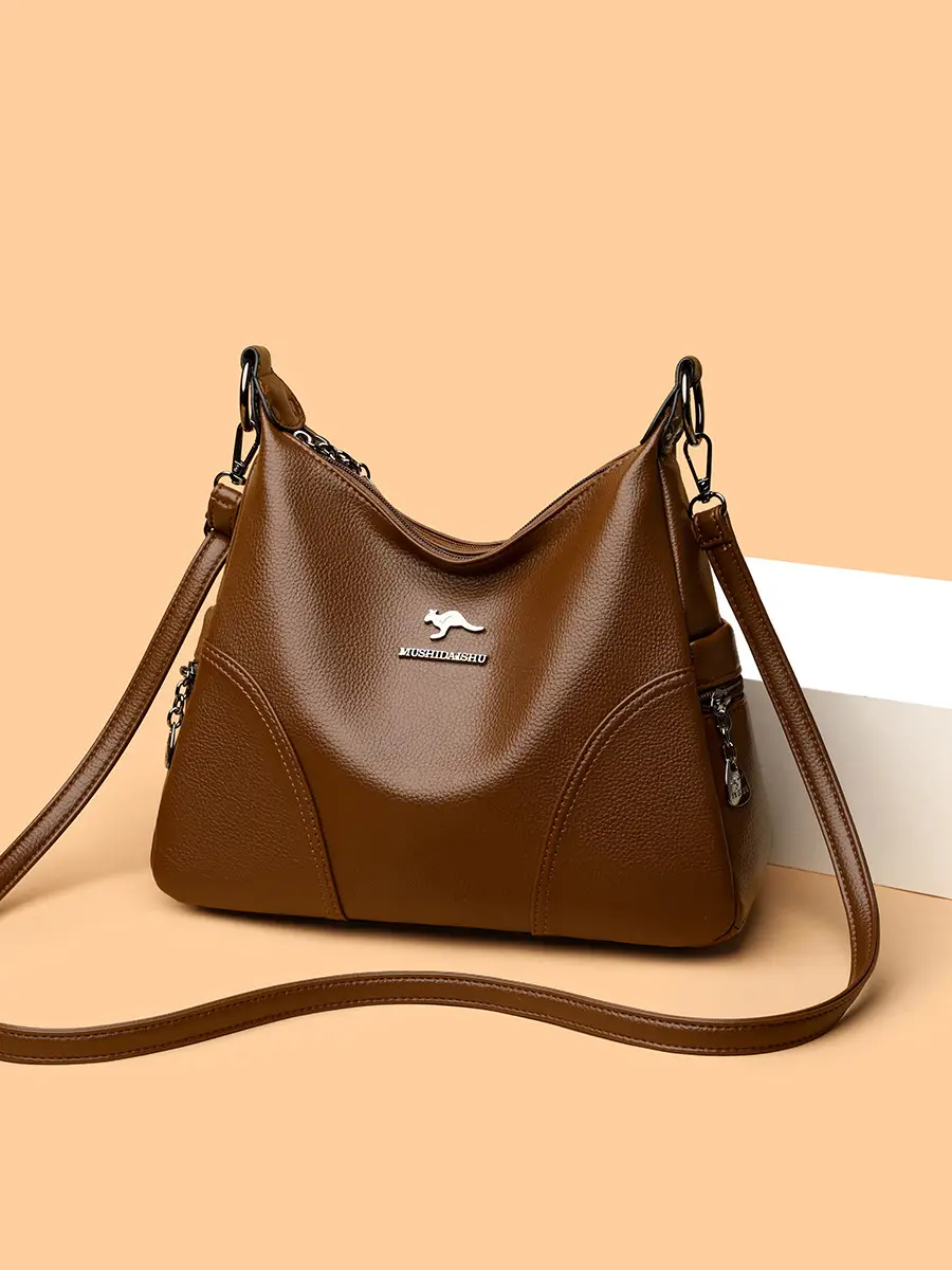 Textured Leather shoulder bag.